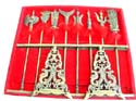 Fen shui decor, Chinese metal weapon set, 8 pieces with stand