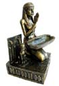 Iron praying Egypatian with dog on stand
