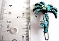 Fashion hair clip with flower decor multi mini cz stone embedded palm tree pattern design, assorted color randomly pick 