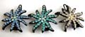Fashion hair clip with flower central decor multi mini cz stone embedded sea star pattern design, assorted color randomly pick 