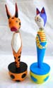 Assorted animal design wooden pen with holder, animal with movable head, randomly pick