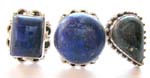 Sterling silver ring with assorted design genuine lapis stone inlaid at center, assorted design randomly pick 
