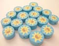 Fashion rubber baby blue beads with sun pattern