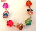 Multi color flower and chips beads design in fashion anklet, randomly pick 