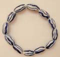 Fashion Ceramic bead bracelet design with many wave blue painting line