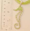 Light green cz seahorse pendant with multi strings design in fashion necklace