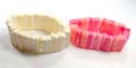 Fashion seashell bracelet with dyed seashell in long rectangular shape design, assorted color randomly pick