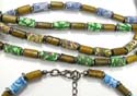 Fashion necklace with lobster clasp beaded multi assorted enamel fimo and wood beads. Assorted design randomly pick by warehouse staffs