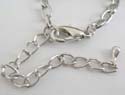 Fashion necklace silver plated holding a solid leopard pendant at center with lobster claw clasp
