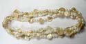Fashion beaded necklace in combination of imitation pearl beads and seashell chip 