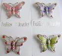 ashion animal pin in butterfly design with assorted enamel pattern and mini cz synthetic stone embedded on sides