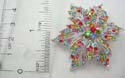 Fashion crystal flowers pin in blooming design features multi cz synthetic stone 
