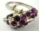 Fashion dolphin ring with multi mini rounded purple cz stone embedded