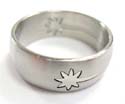 Fashion surgical steel ring with two carved-in falling star design on both sides