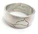 Fashion surgical steel ring with carved-in dolphin design on both sides