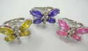 Fashion cz ring with multi colored cz forming butterfly design