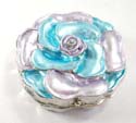 Rose shape enamel jewelry box enamel in aquarium and purple color