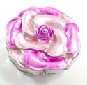 Rose shape enamel jewelry box enamel in light pink and purple color, magnetic lock design