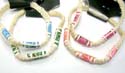 Fashion hemp bracelet with assorted triple color beads design