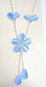 Assorted fashion necklace matched with flower pendant holding double 