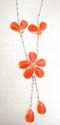Assorted fashion necklace matched with flower pendant holding double 