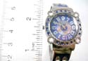 Fashion bangle watch motif circular clock face with sparkle color design and mini cz inlaid
