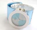 Slap bracelet fashion twisted color bangle watch motif circular clock face with blue and silver design
