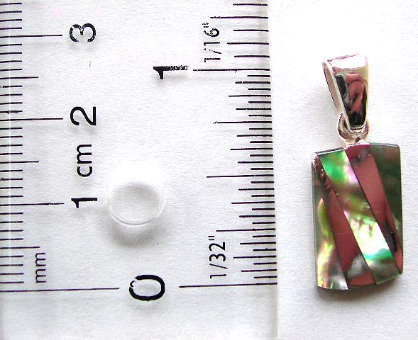 Sterling silver pendant with 3 abalone seashell chips
