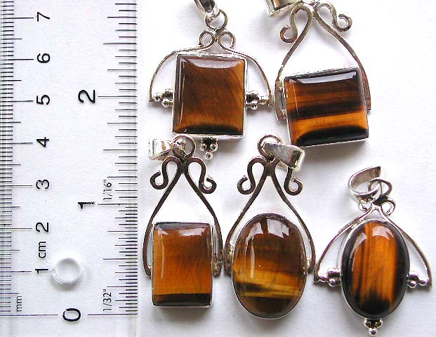 gem stone - eye of the tiger gem stone jewelry pendant charm wholesale supply