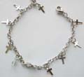Religious jewelry, fashion bracelet with multi cross pattern decor along