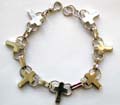 Cross jewelry trend, fashion bracelet with multi cross and ring knot pattern design