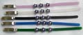 Fashion bracelet in assorted color plastic band design with 3 blue and white color, metal star pattern decor at center, assorted color randomly pick 
