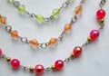 Fashion bracelet with multi assorted color pearl shape arylic beads inlaid 
