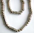Fashion necklace and bracelet set with multi tibetan long strip beads and cylinder beads design