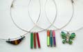 Fashion neck bangle with assorted design enamel color pendant decor at center, randomly pick 