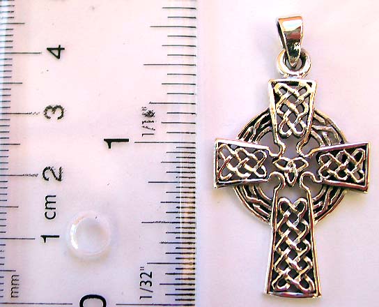 Celtic eternal circle cross pendant made of 925. sterling silver  
