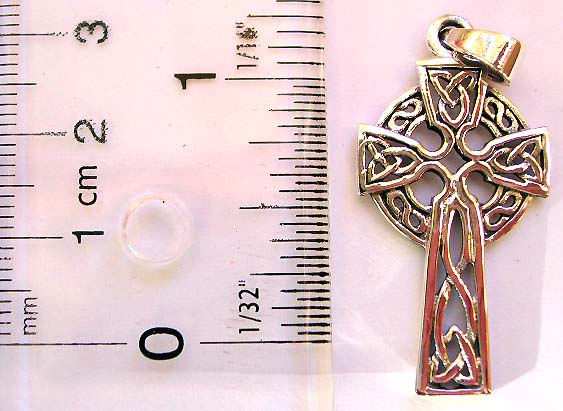 Sterling silver pendant in Celtic twisted eternal circle cross pattern design   