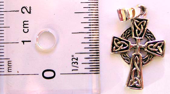 Sterling silver pendant in Celtic eternal circle cross design   