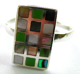 Contemporary jewelry online catalog wholesale ring with abalone mother of pearl shells
  