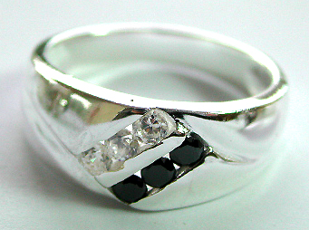 Contemporary silver jewelry, 925 sterling silver cz ring
  