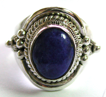 Wholesale stelring silver jewelry, Bali 925 sterling silver ring with gem stone lapis
  