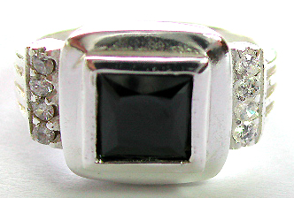 Jewelry ring supply and wholesale company offer onyx and cz sterling silver rings
  