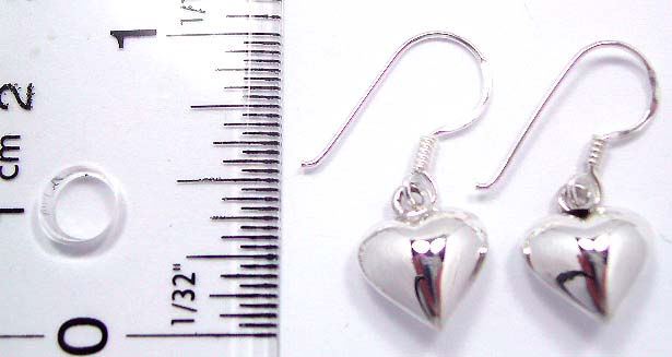 Valentine jewelry gift wholesale sterling silver heart love earring with fish hook back