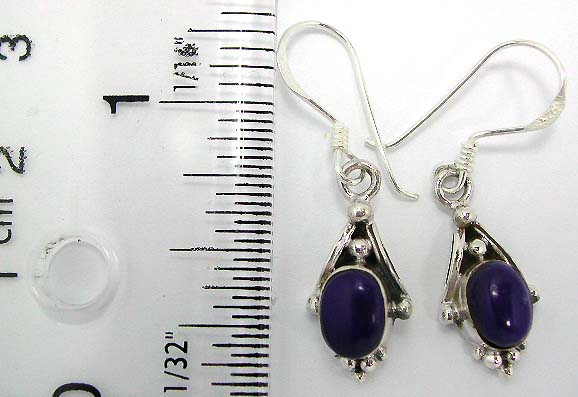 Gemstone jewelry direct distributors wholesale diamond shape design sterling silver earring with a blue lapis stone inlaid