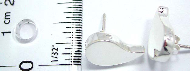 Wholesale stud earring online store supply sterling silver stud earring in wavy water-drop shape pattern design