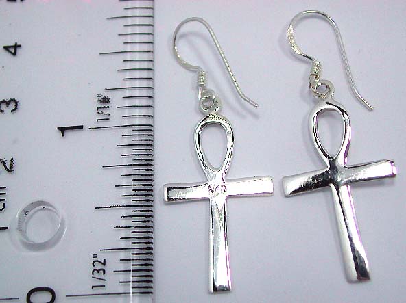 Religious jewelry direct importer wholesale sterling silver loop cross earring