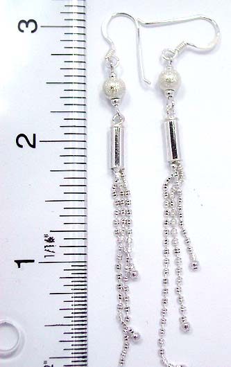 Wholesaler of silver jewelry online supply sterling silver beaded earring with triple beaded strings