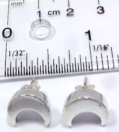 New moon style sterling silver stud earring      