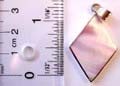 Sterling silver pendant with diamond shape pinkish mother of pearl seashell inlaid