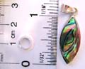Double oilve shape design sterling silver pendant wirh genuine abalone seashell inlaid